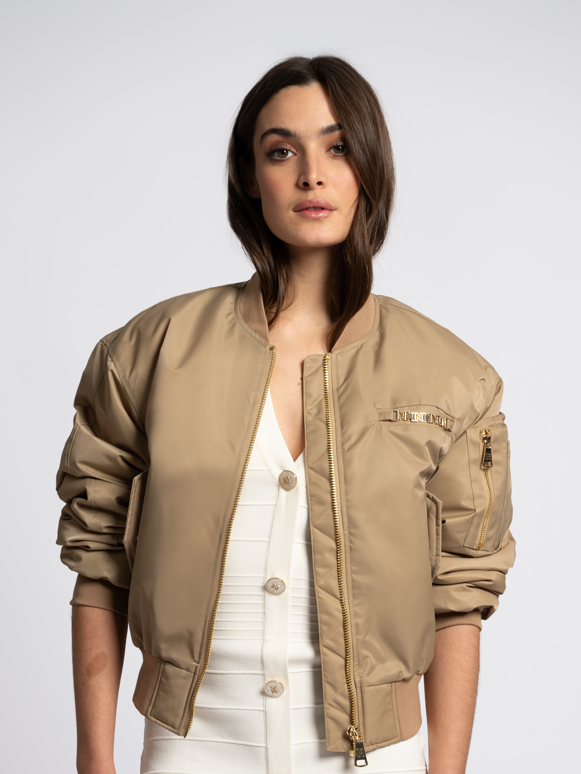 Bomber jacket with logo detail