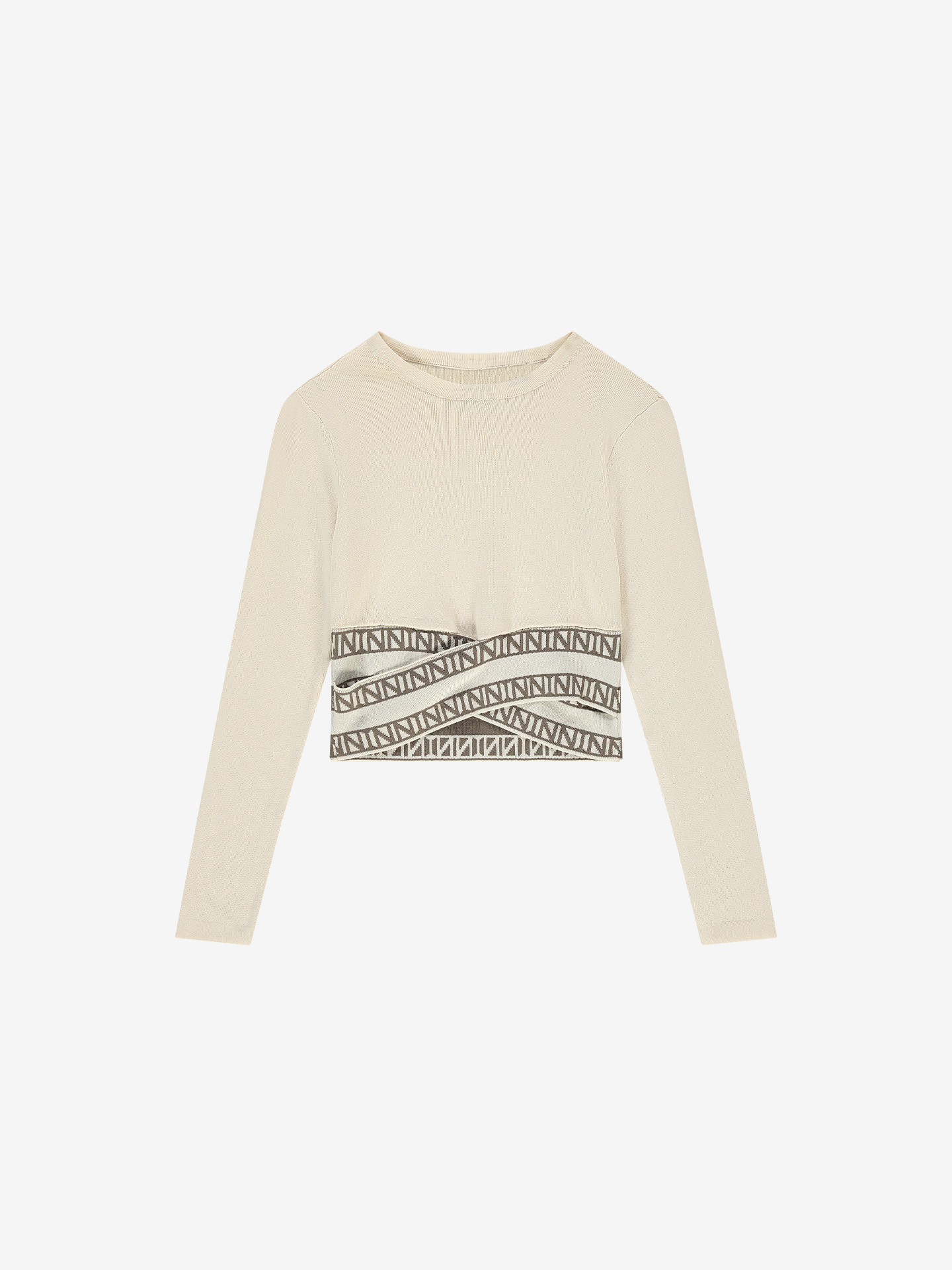 Korte top met gekruist logo detail