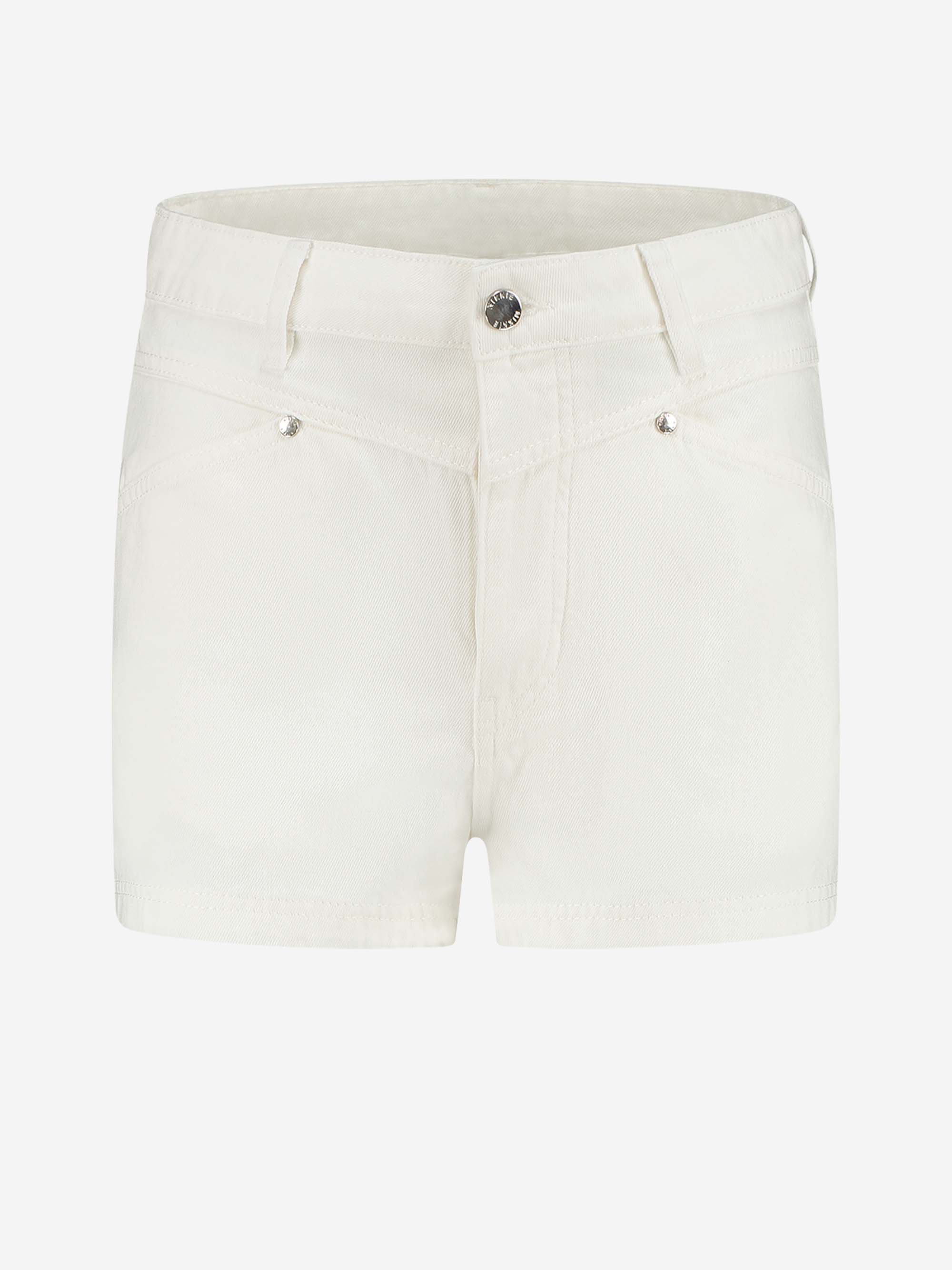 Witte korte spijkerbroek met High waist   