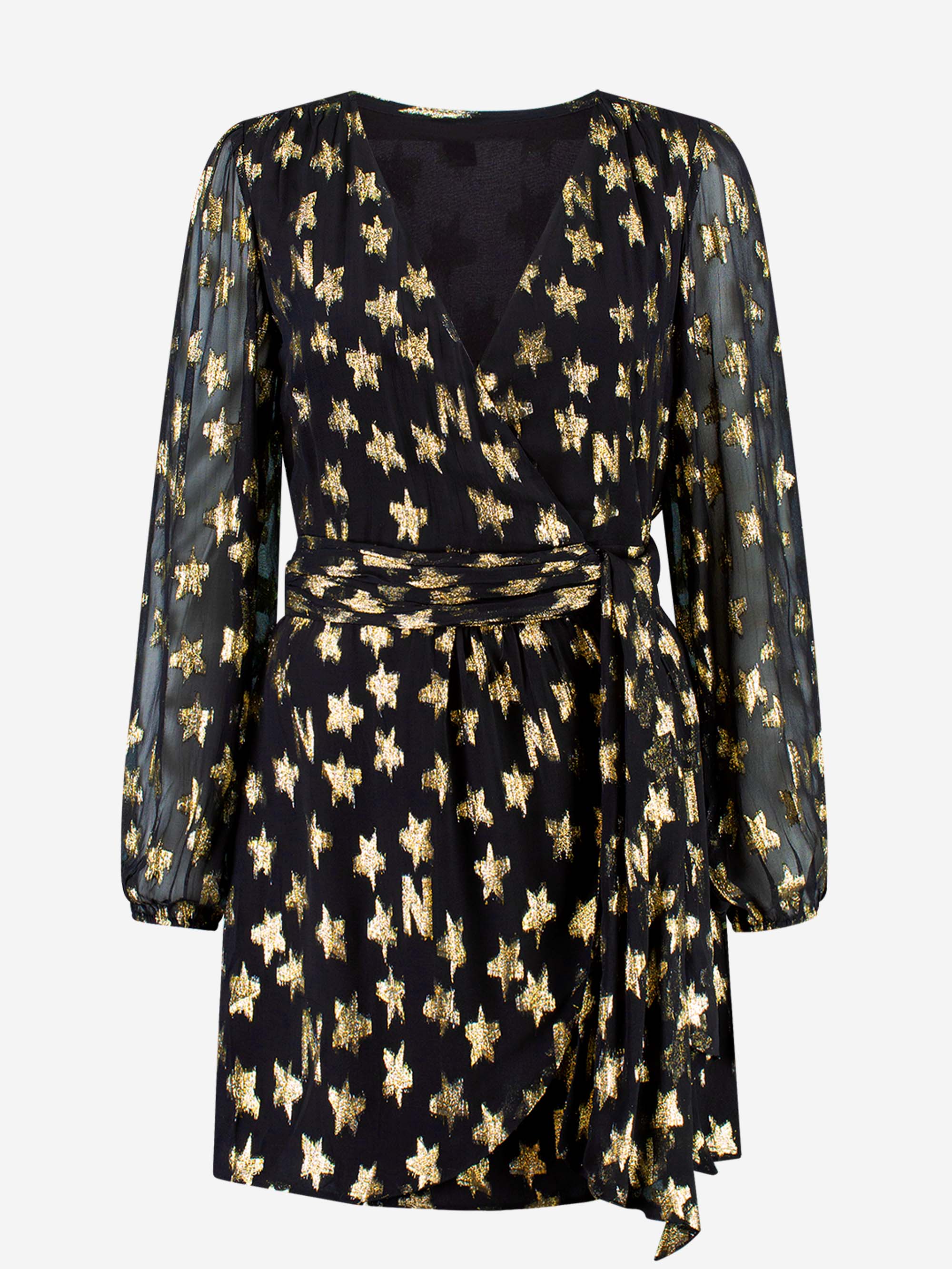 wrap dress with Gold stars 