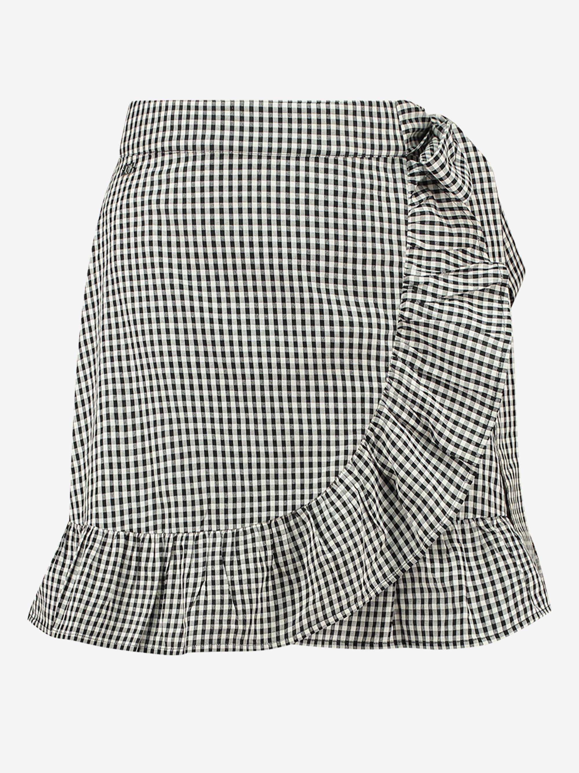 Checkered wrap skirt