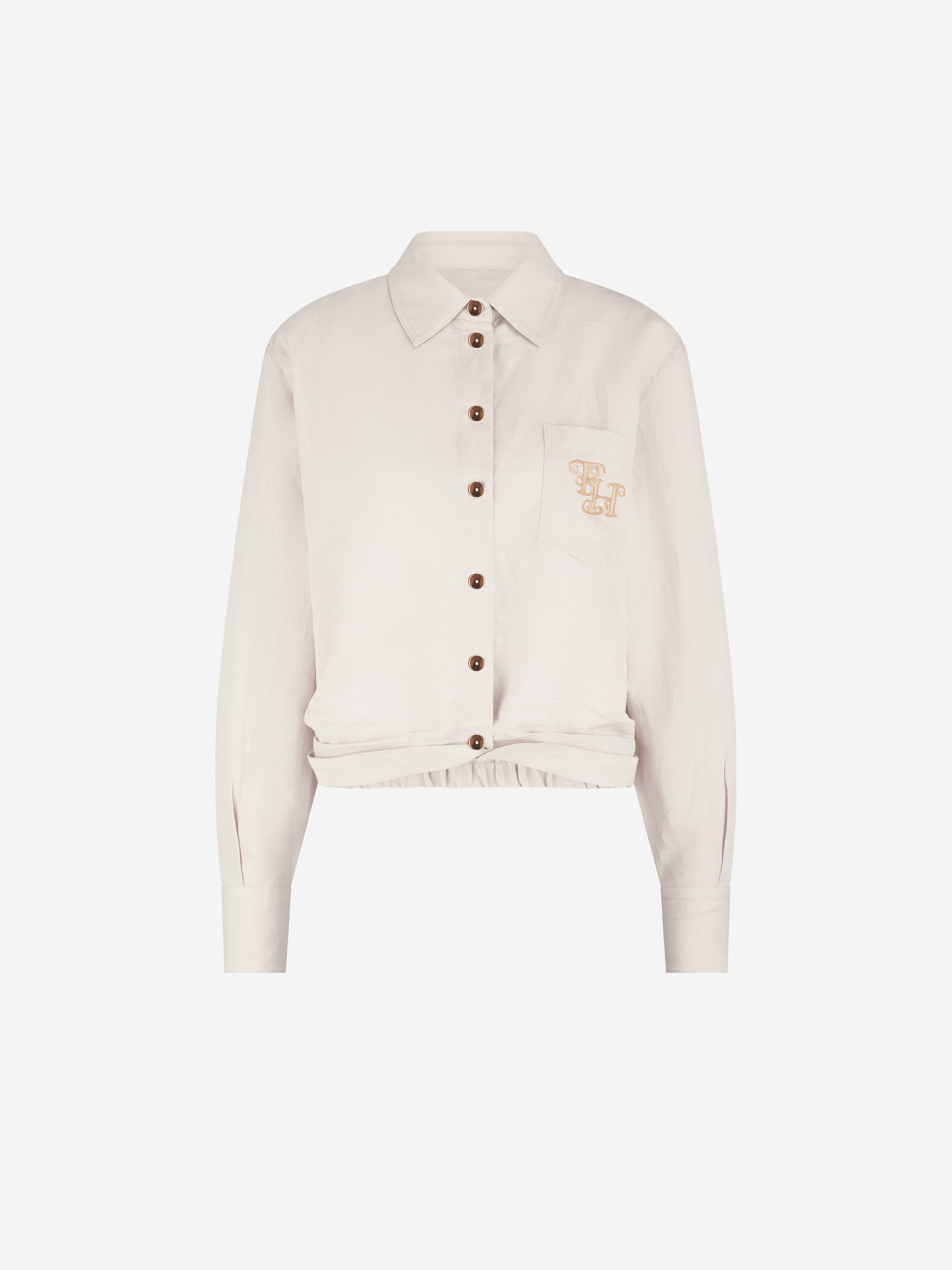Korte blouse met elastische tailleband