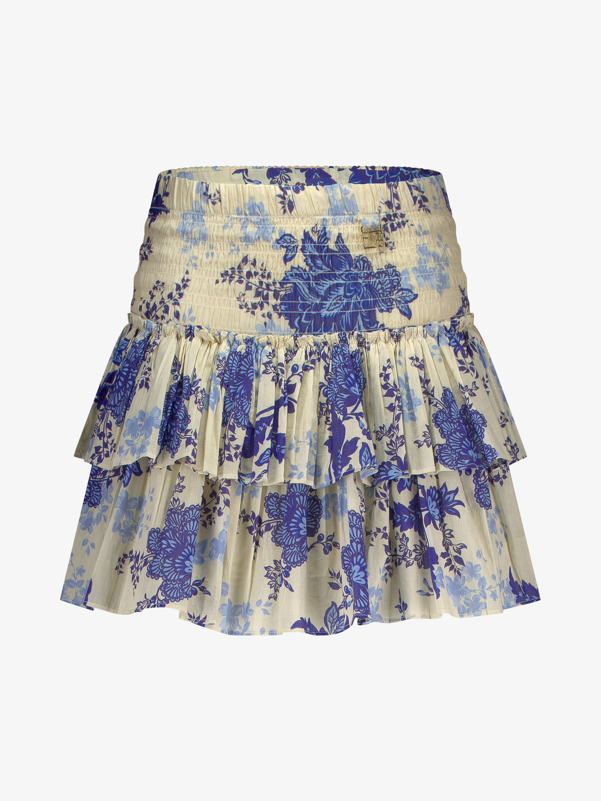 Gelaagde rok met bloemenprint en smock