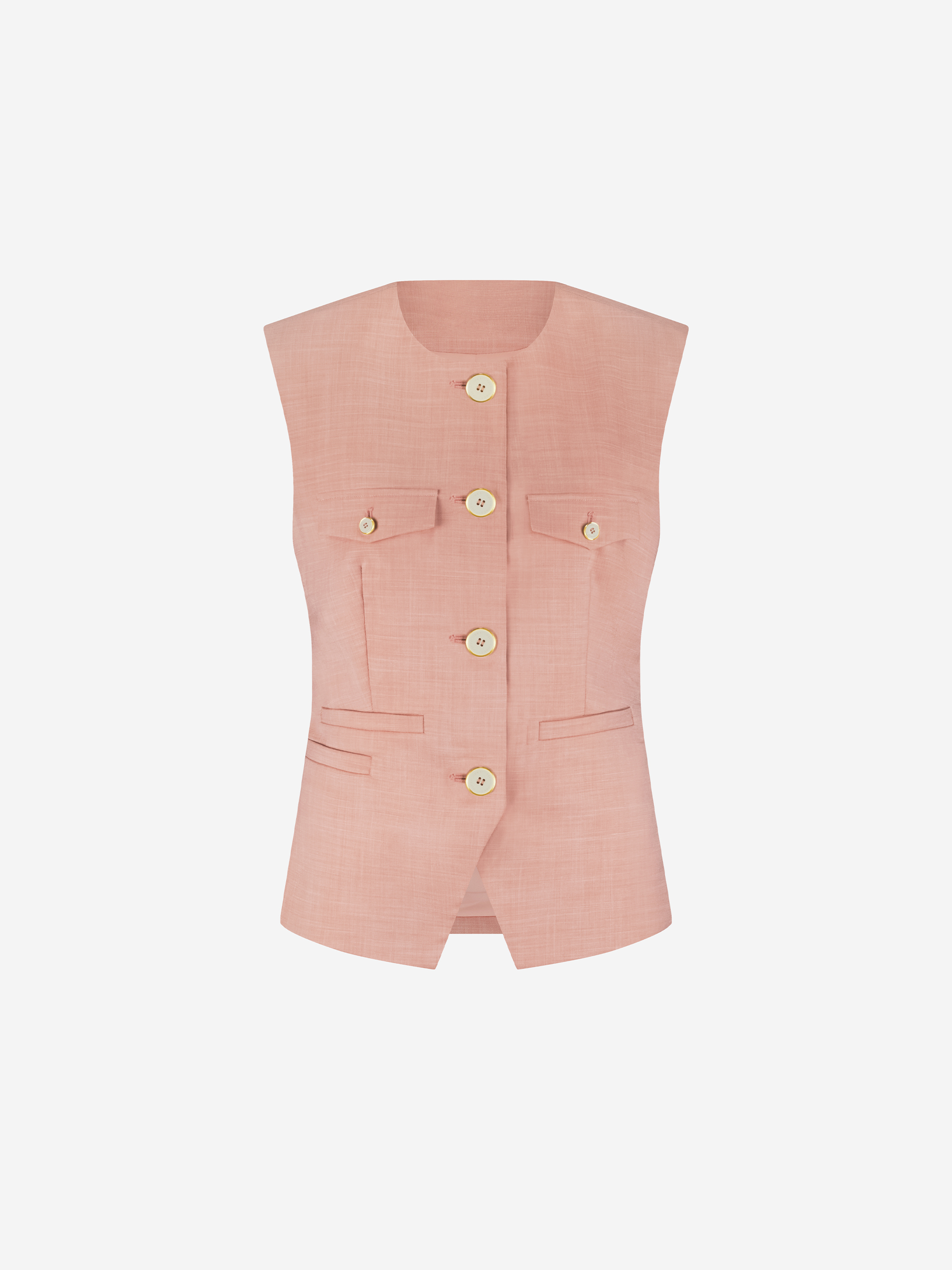 Sleeveless melange vest
