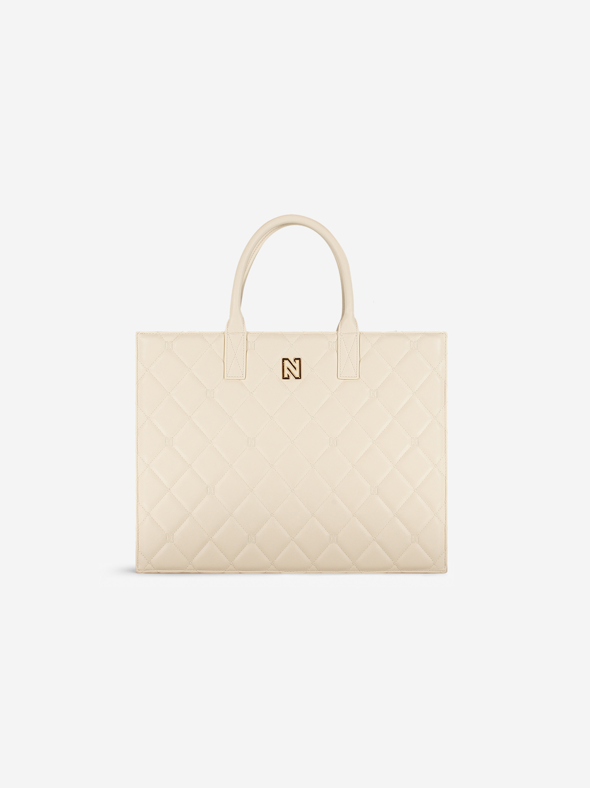 Padded shopper with logo pattern