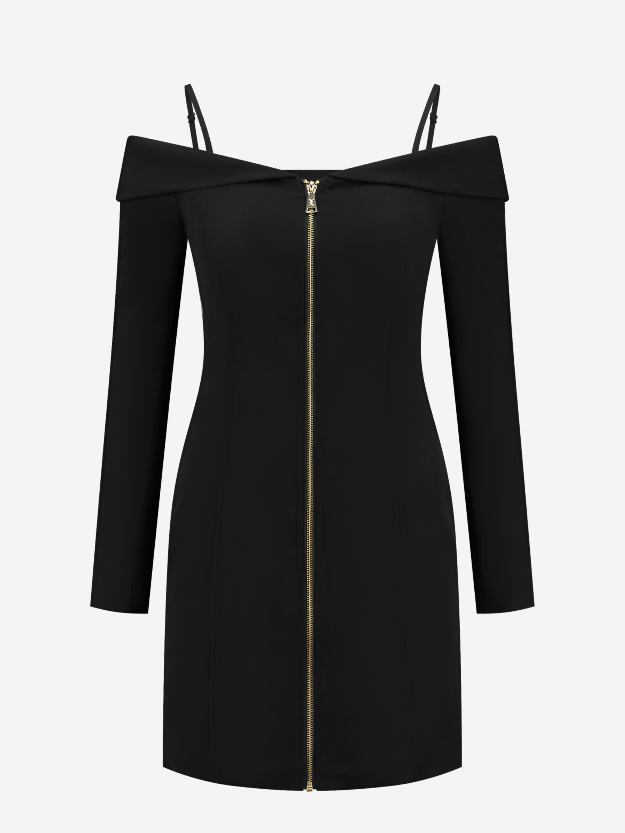 Fitted dress with front zipper