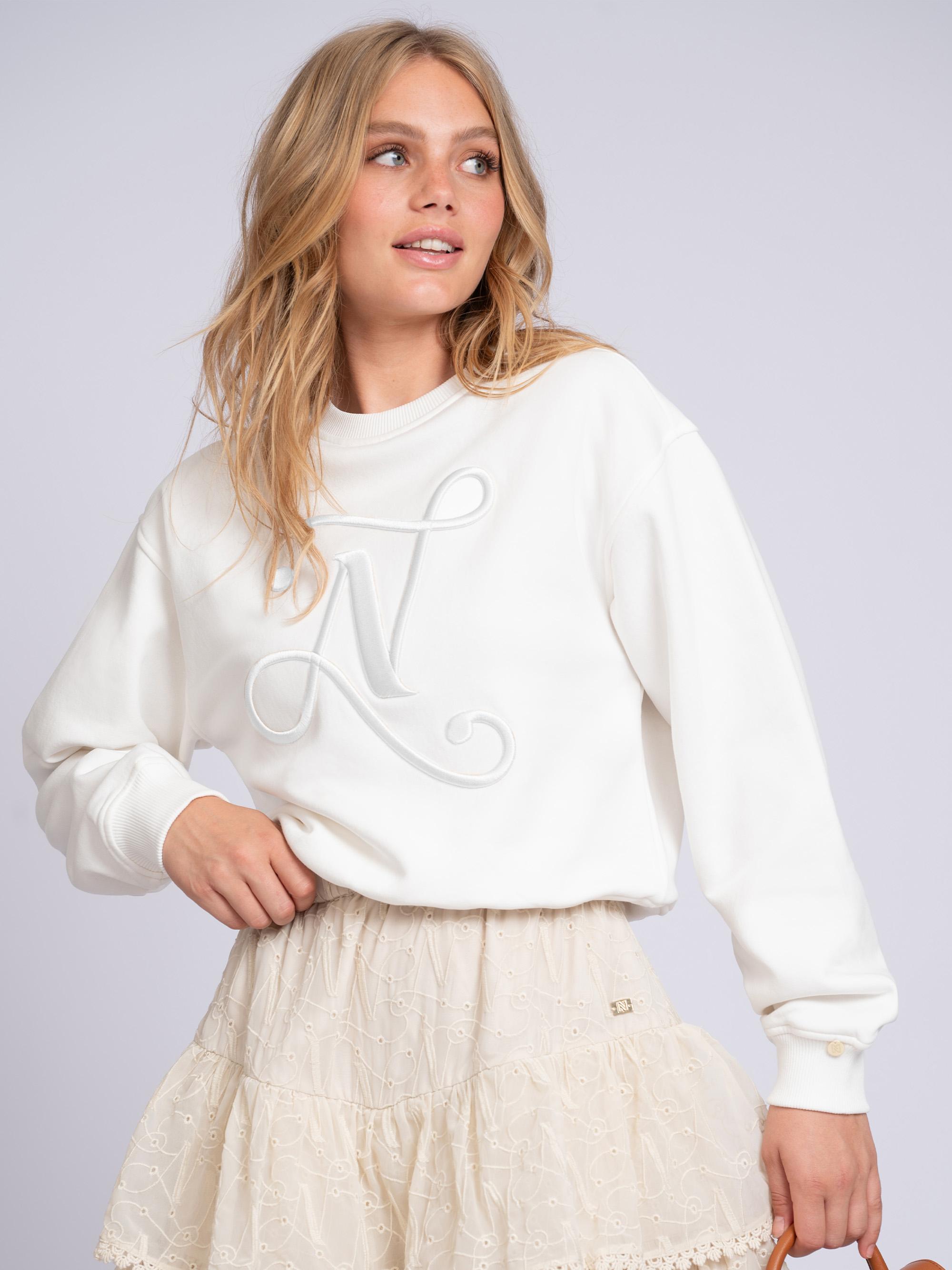 Sweater with embroidered N logo
