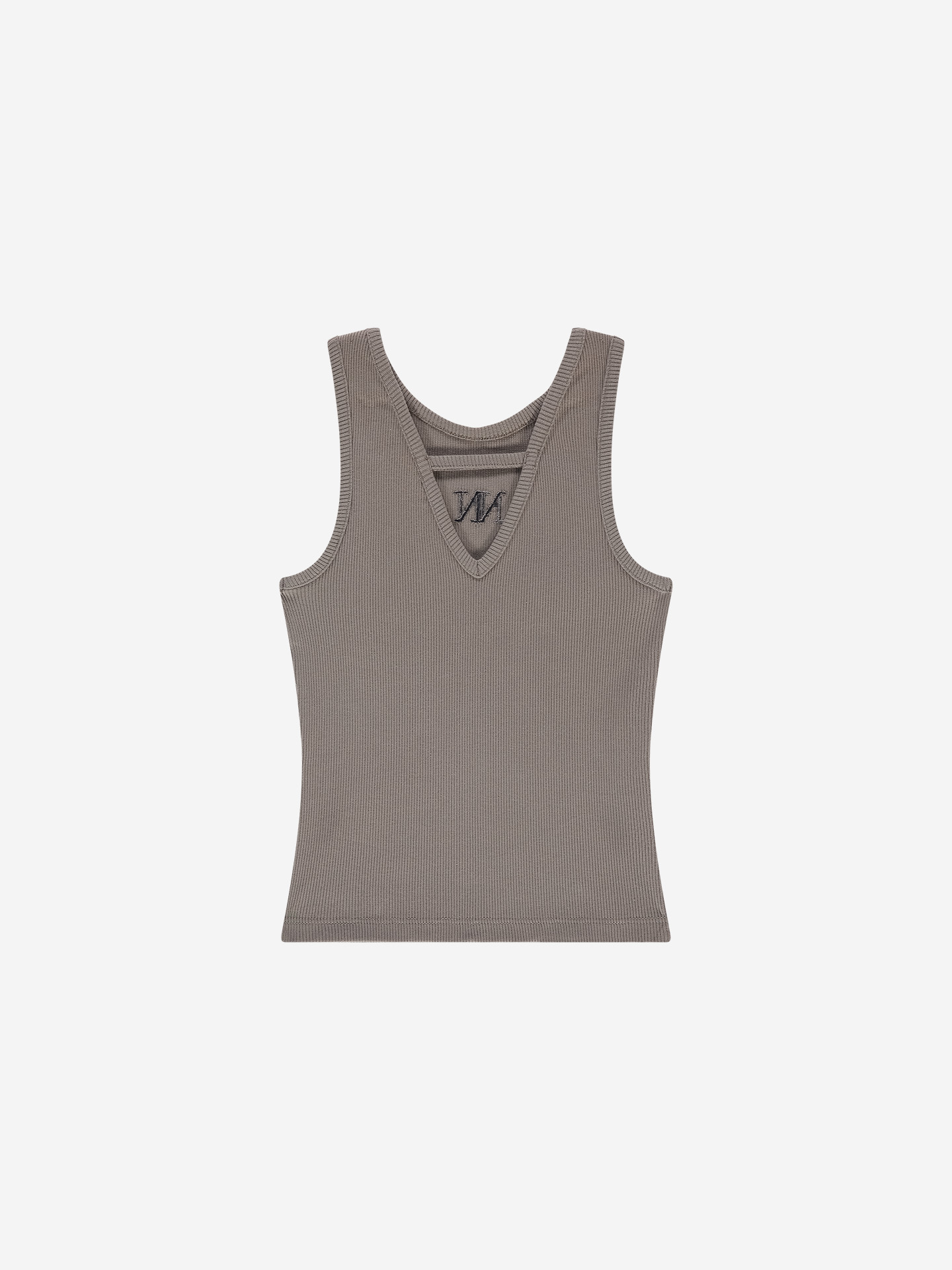 Geribde top met geborduurd logo