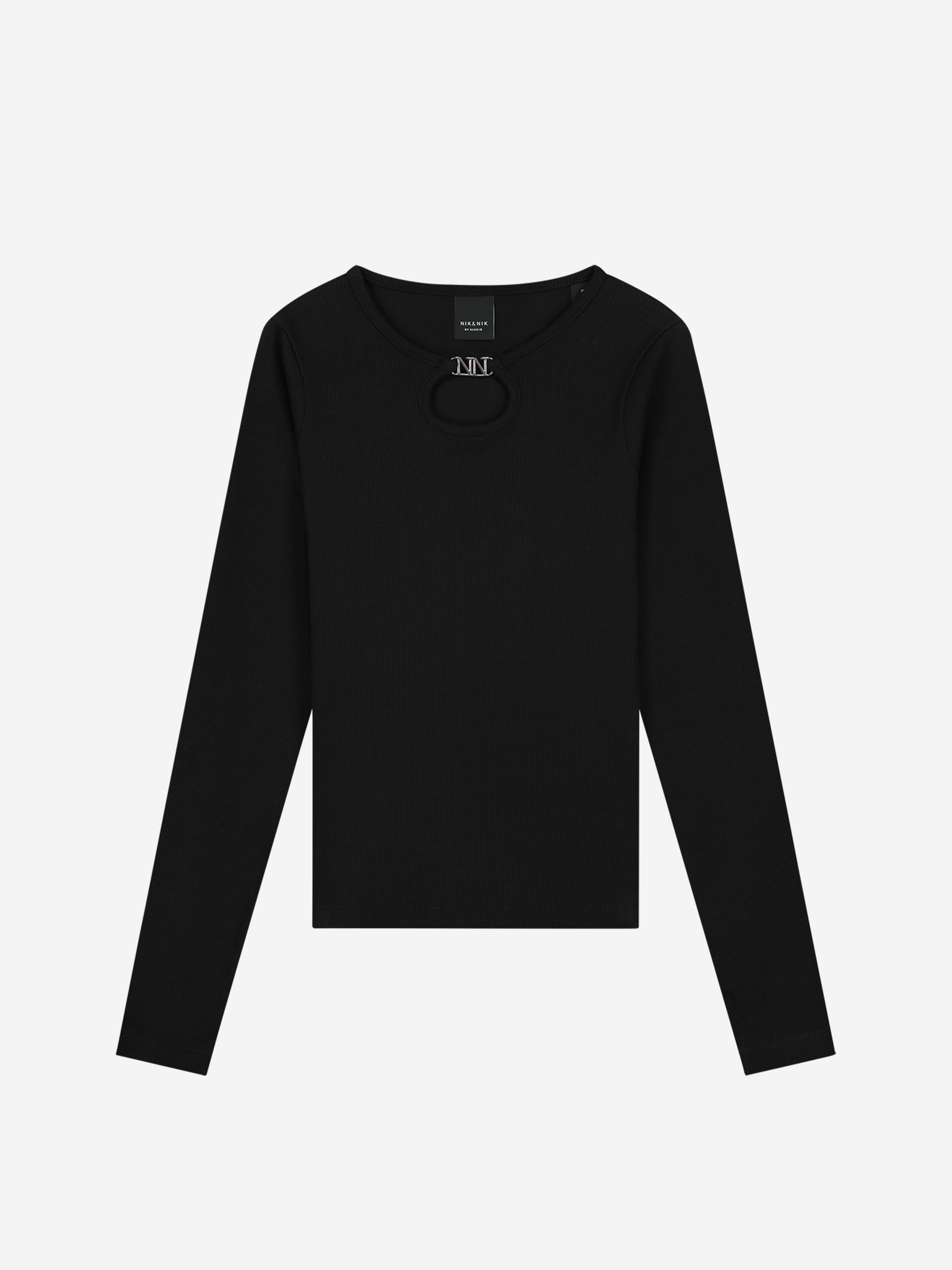 Geribbelde top met open detail