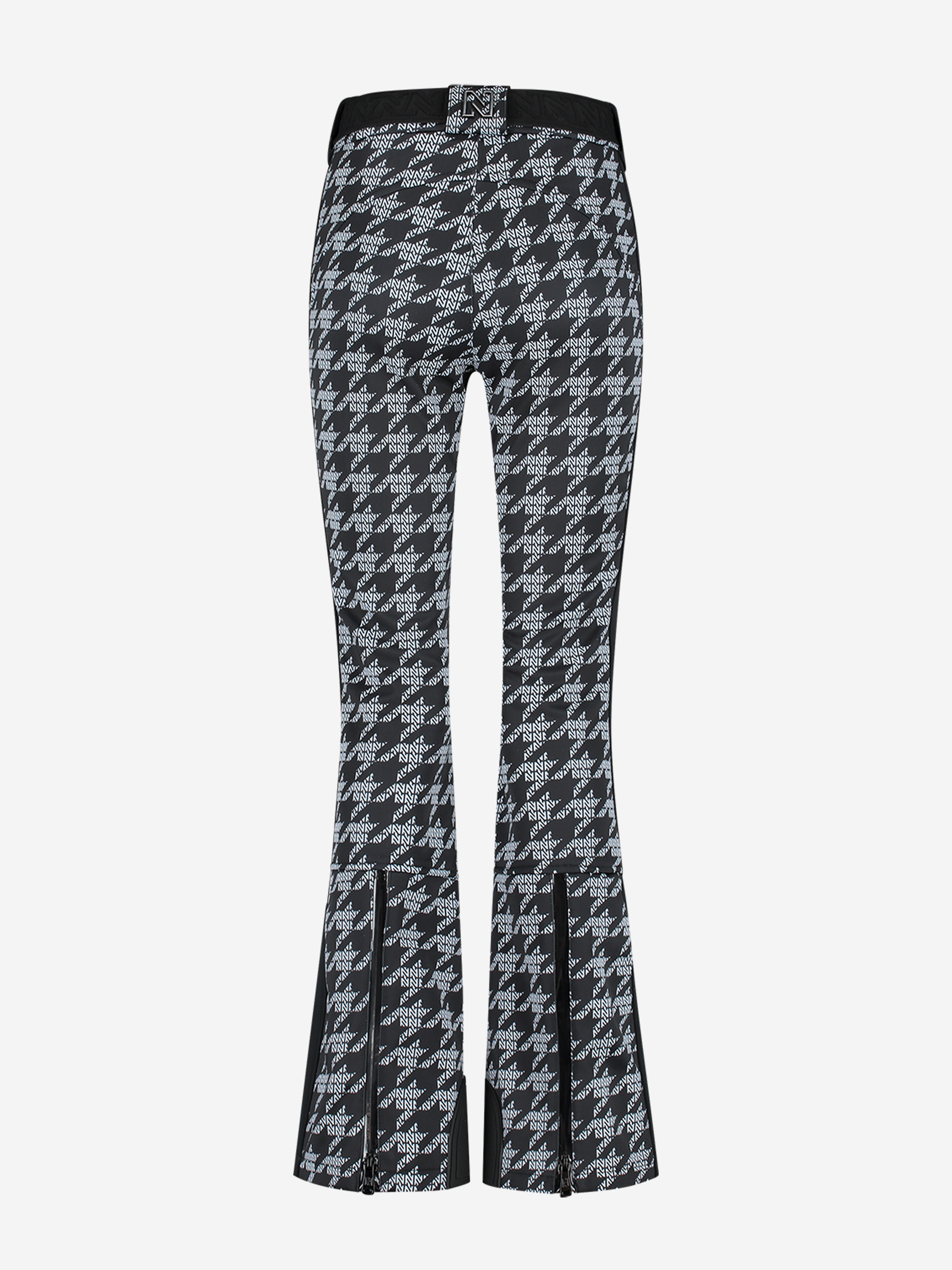 Flared ski broek met logo patroon en elastische riem