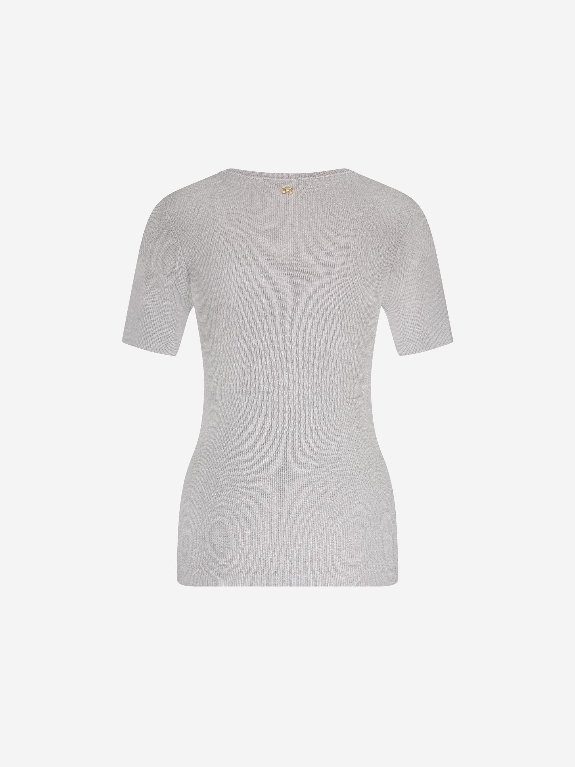 Geribbelde top met doorgeweven glitterdraadje