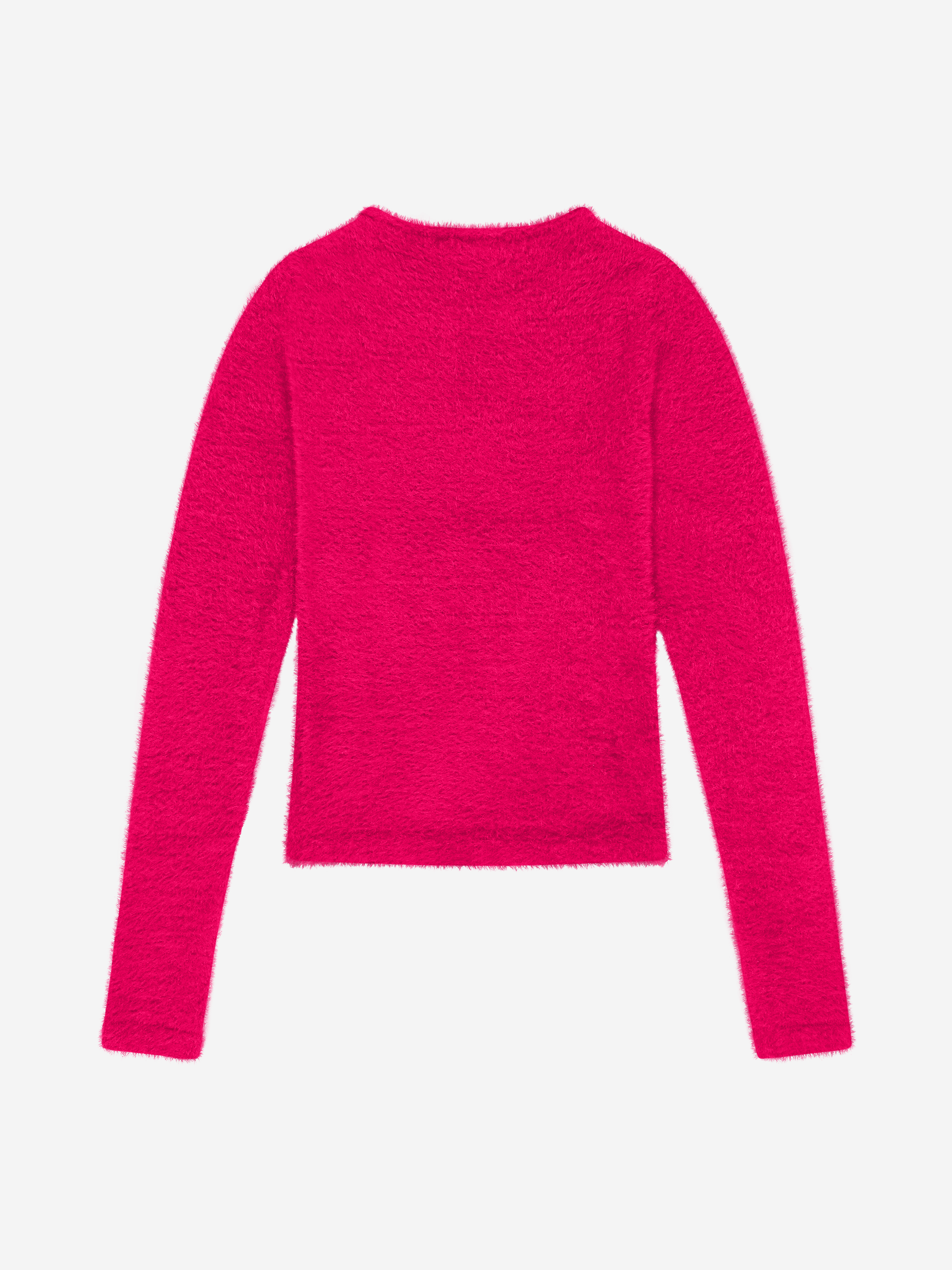 Fluffy sweater with detail at the neck