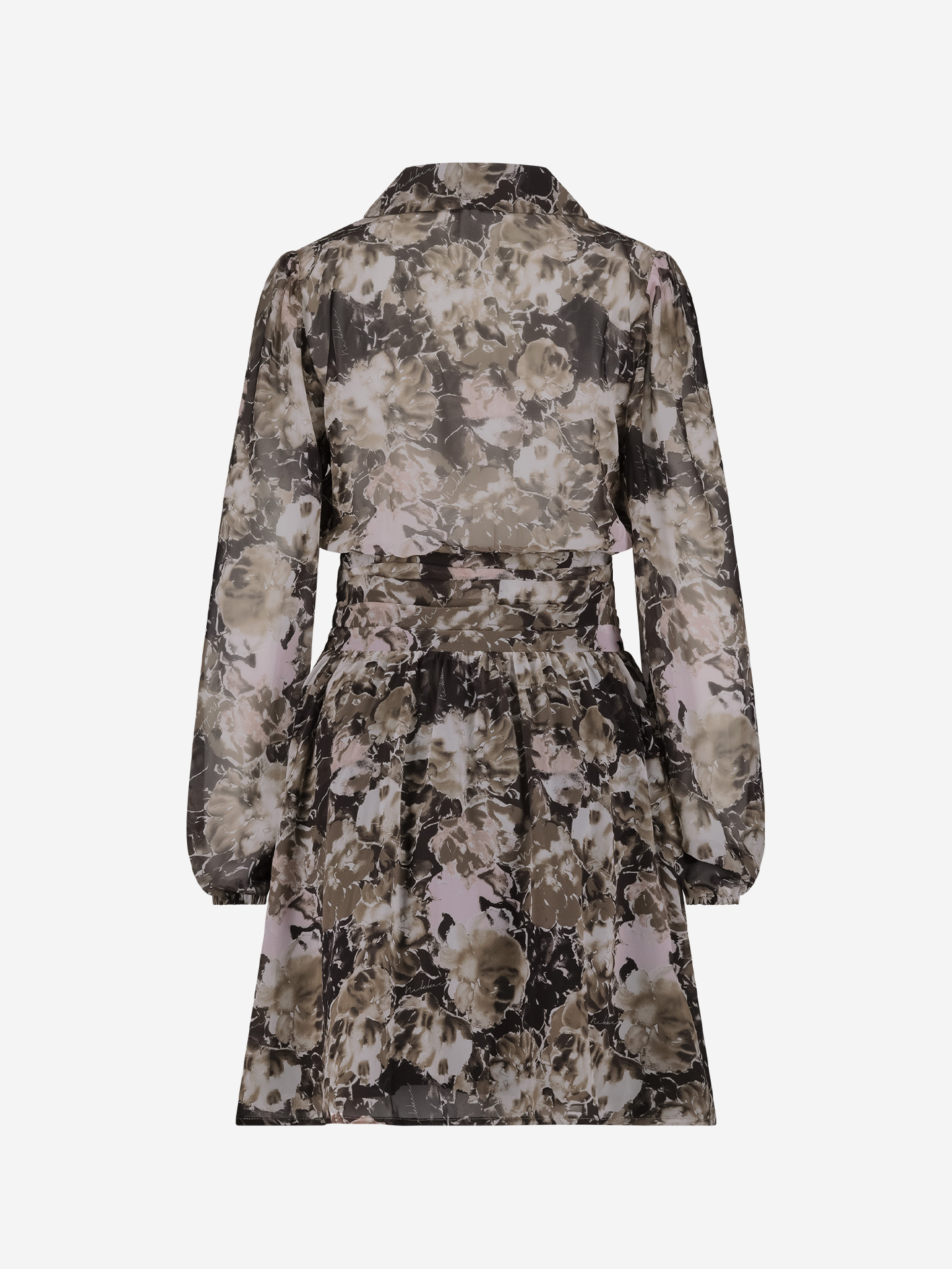 Bloemenprint jurk met ballonmouwen