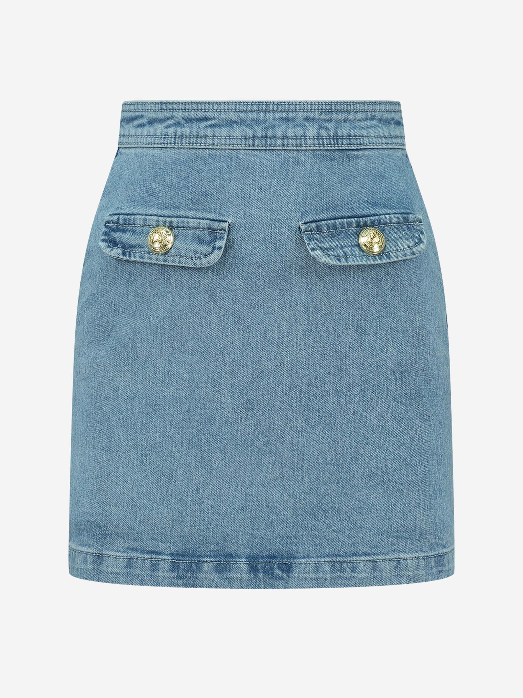 Aangesloten denim rok 