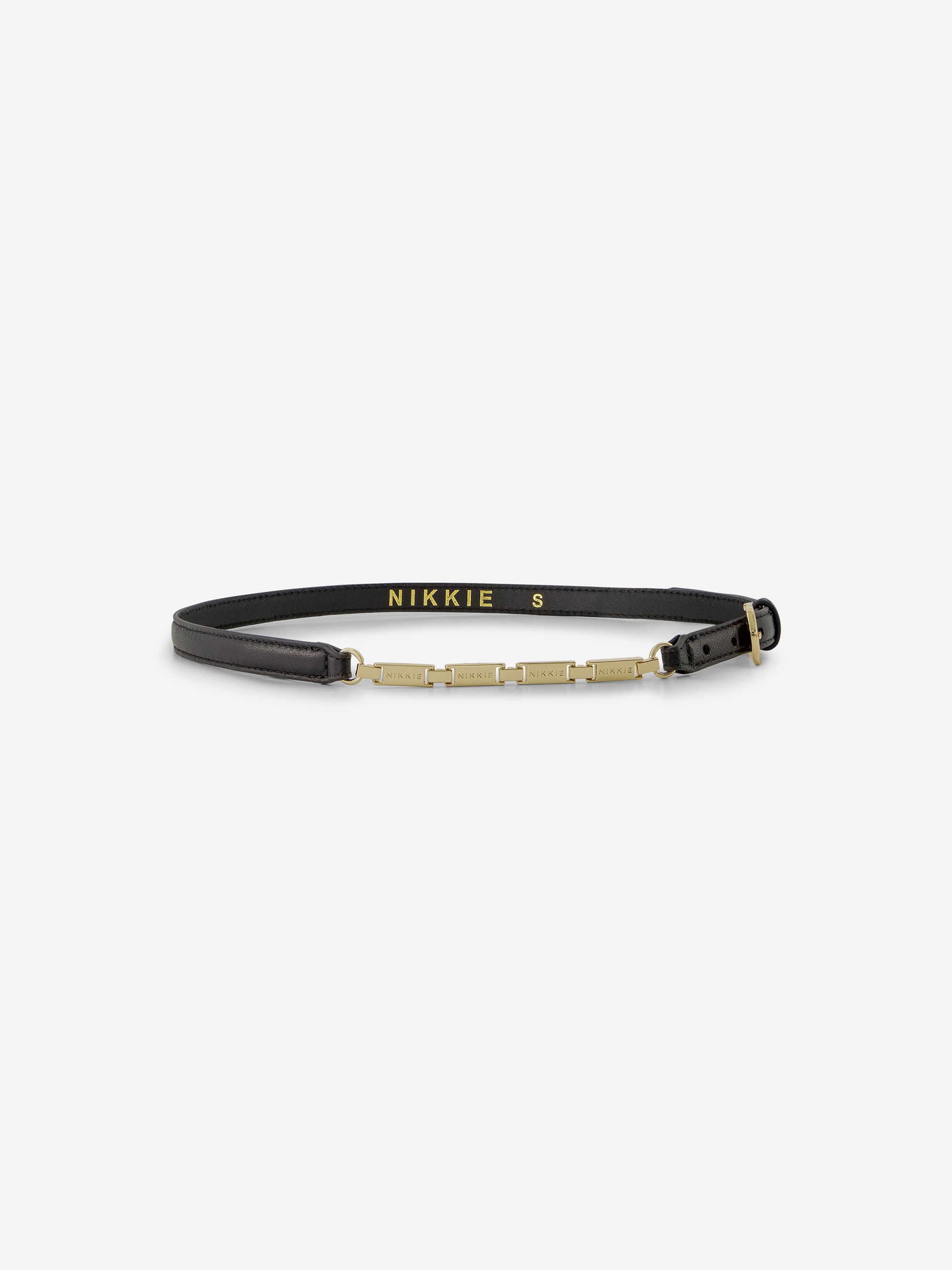 Leren riem met ketting detail