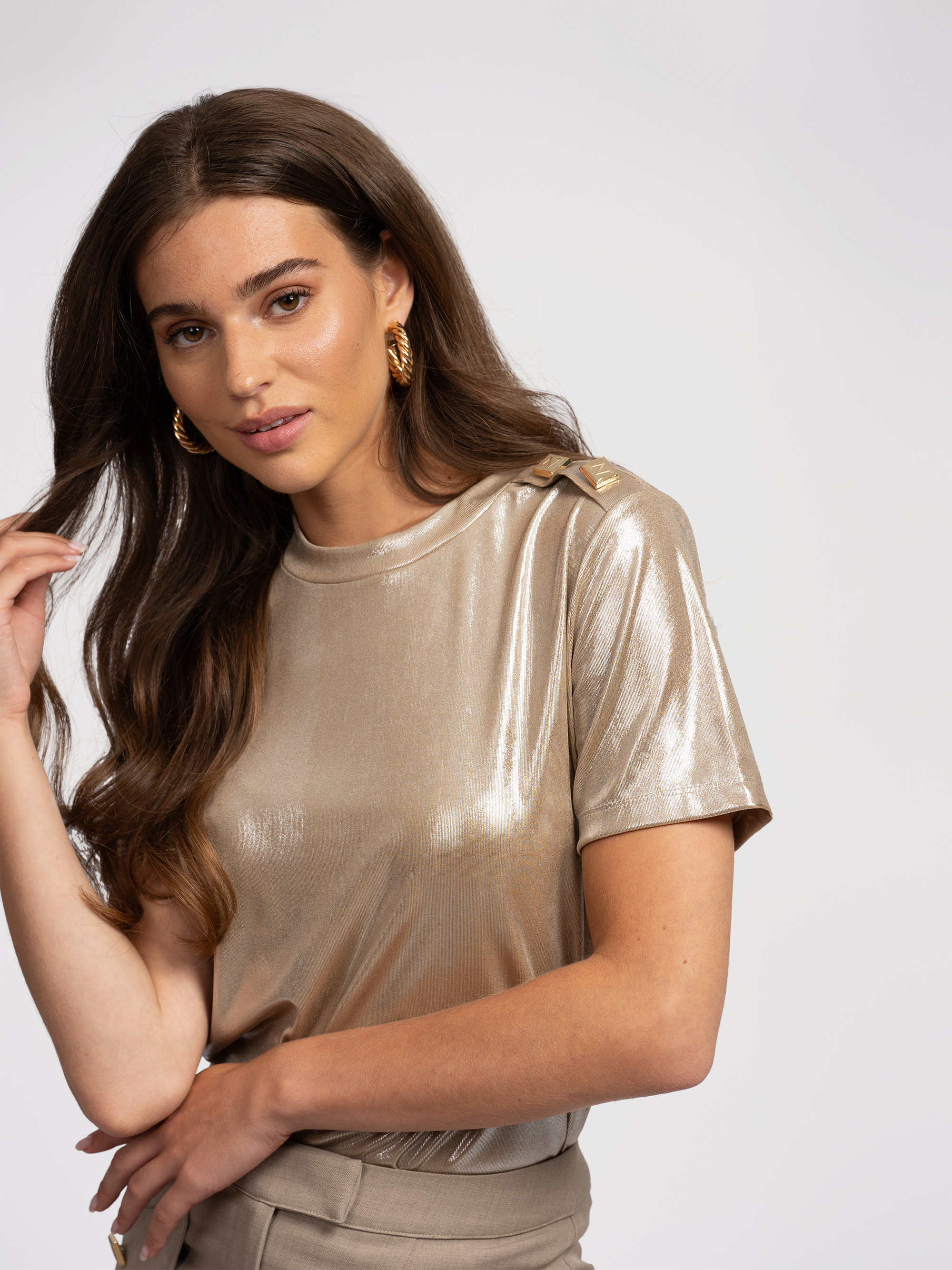 Metallic look t-shirt