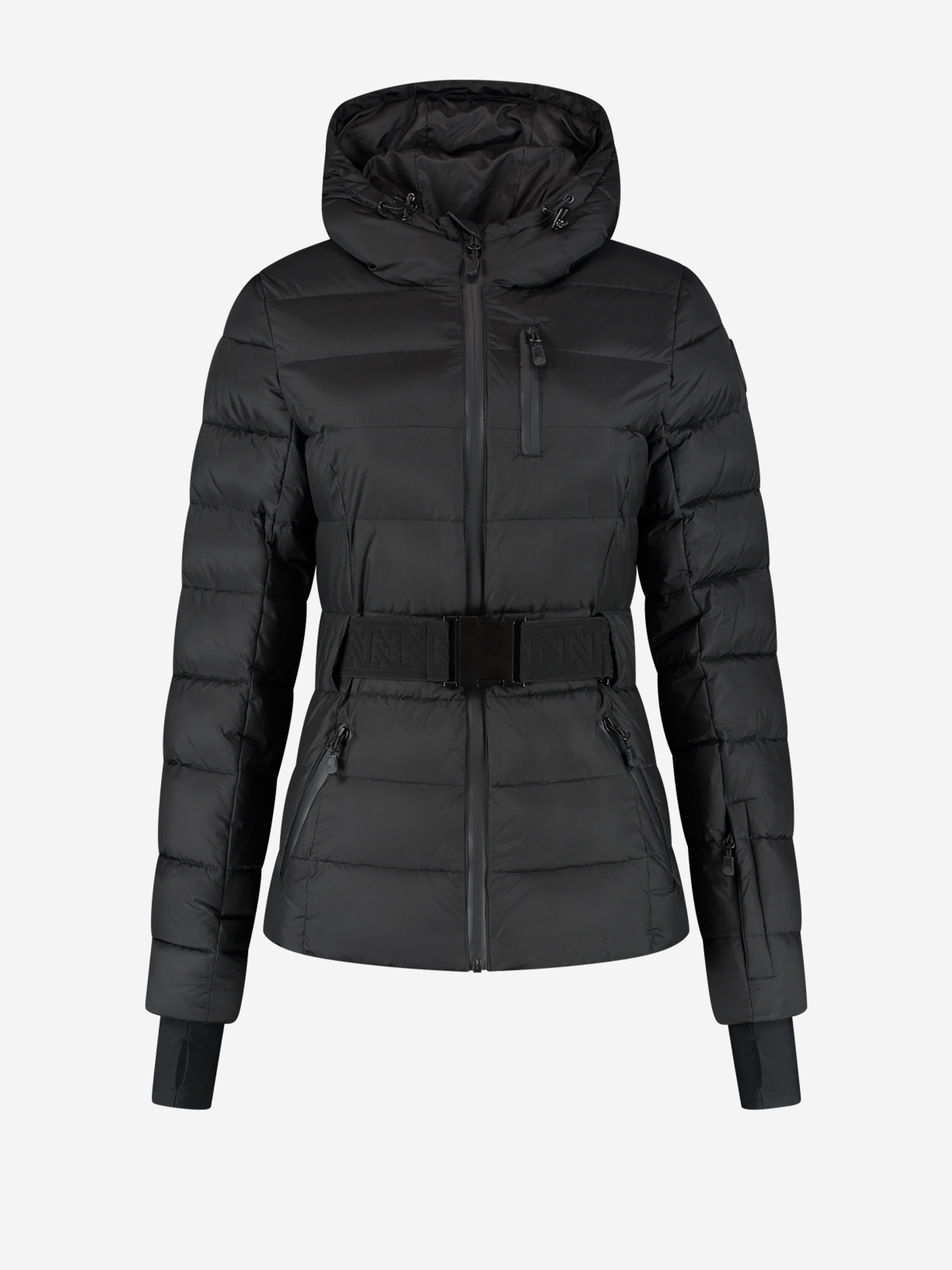 Ski jas met capuchon en elastische riem