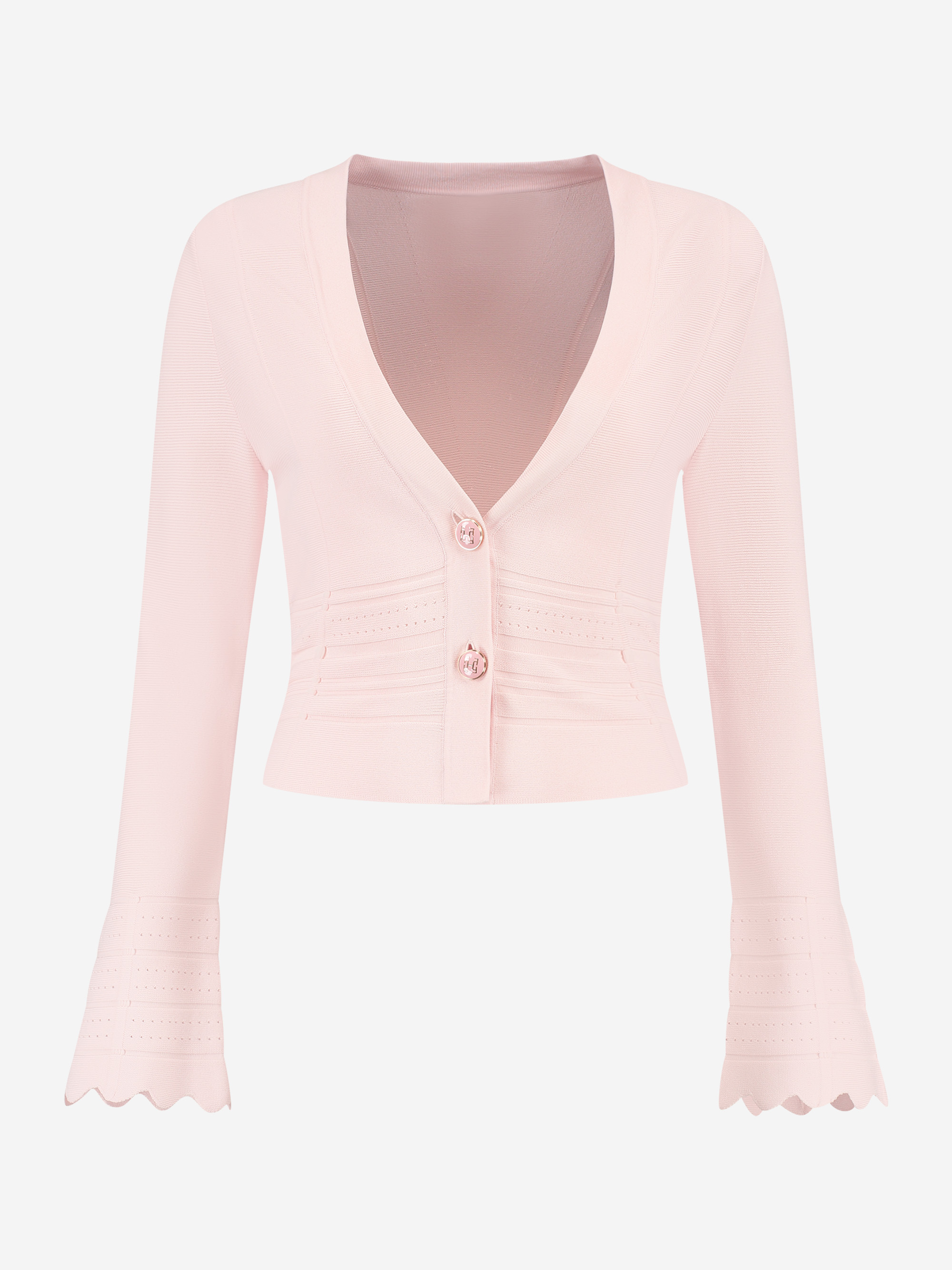 Cardigan with wavy sleeves