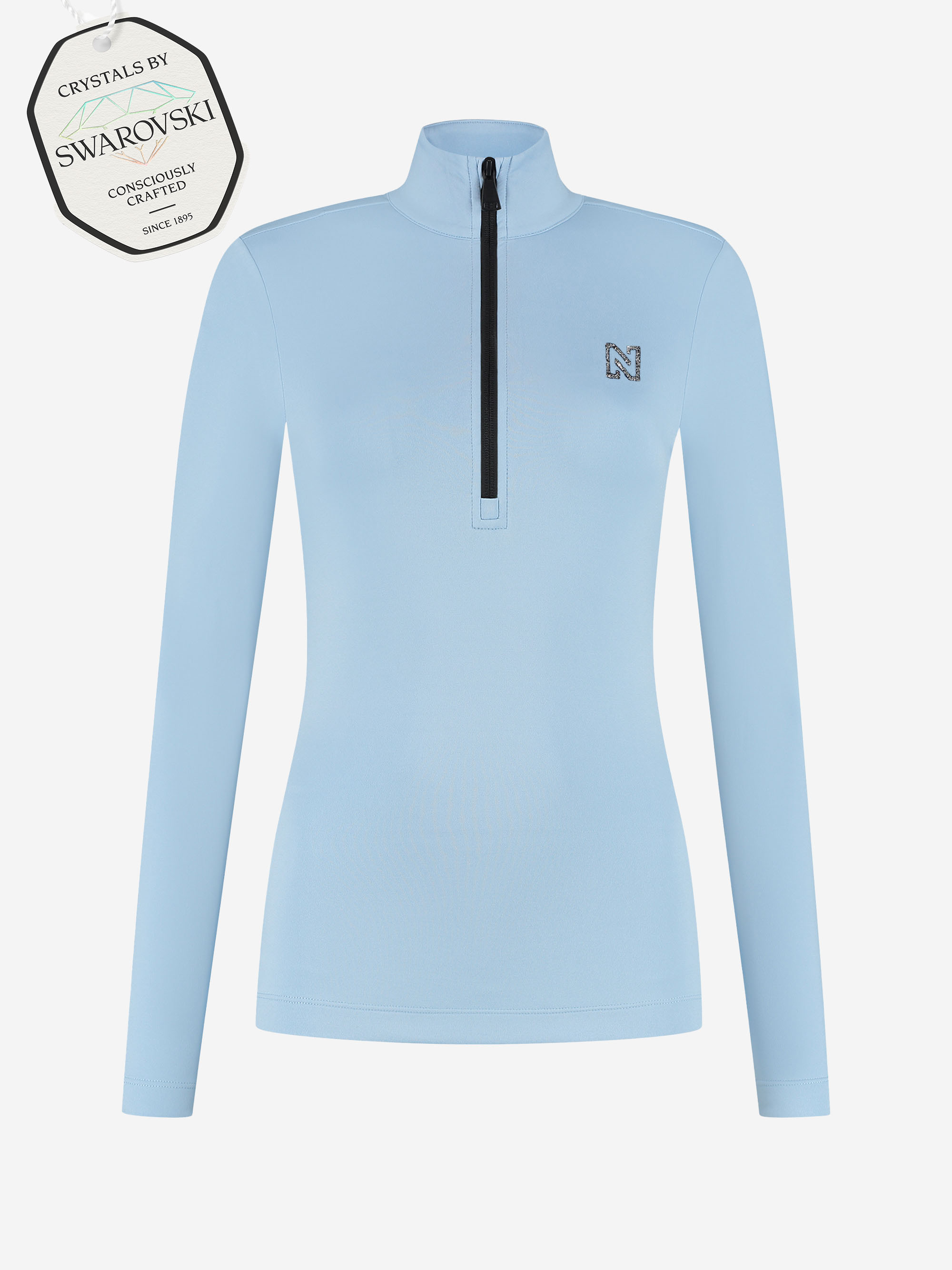Ski pully met rits en Swarovski N-logo