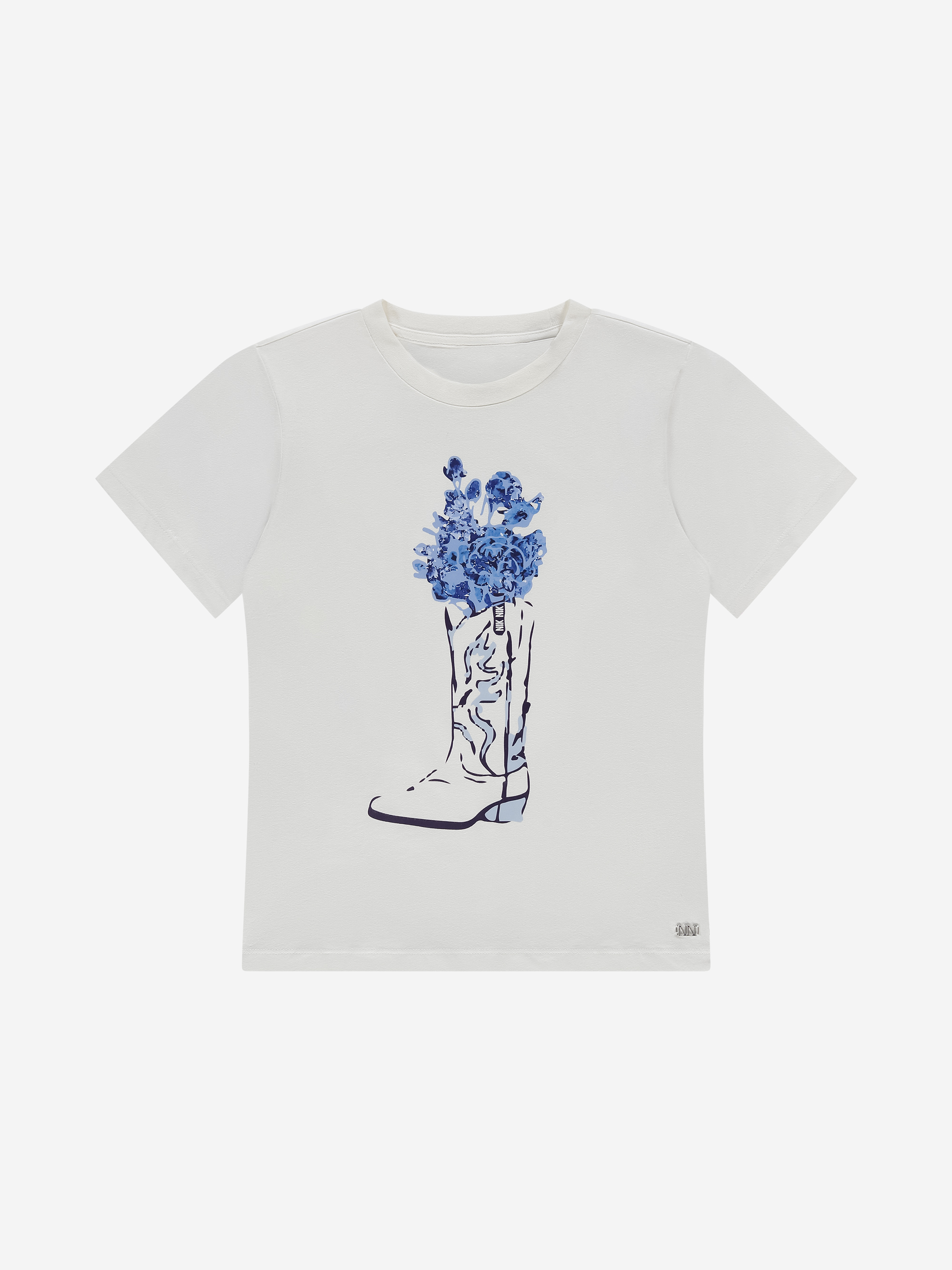 T-shirt with cowboy boot print
